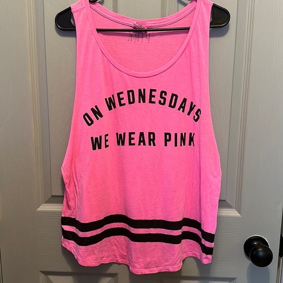 PINK Victoria's Secret Tops - Victoria’s Secret PINK - On Wednesdays we wear pink tank top